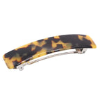 French Amie Oblong Handmade 3.5" Celluloid No Slip Hair Clip Barrette for Women, Made in France (Tokyo Shell)