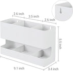 MyGift Modern Wall Mounted White Metal Hair Styling Tools and Accessories Heat Resistant Holder with 3 Slots, Salon Hot Tool Organizer Rack for Blow Dryer Straightener Curling Iron