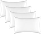 Satin Silk Pillowcase for Hair and Skin, Black Pillow Cases Standard Size Set of 4 Pack Super Soft Pillow Case with Zipper Closure (White, Queen(4 Pack))