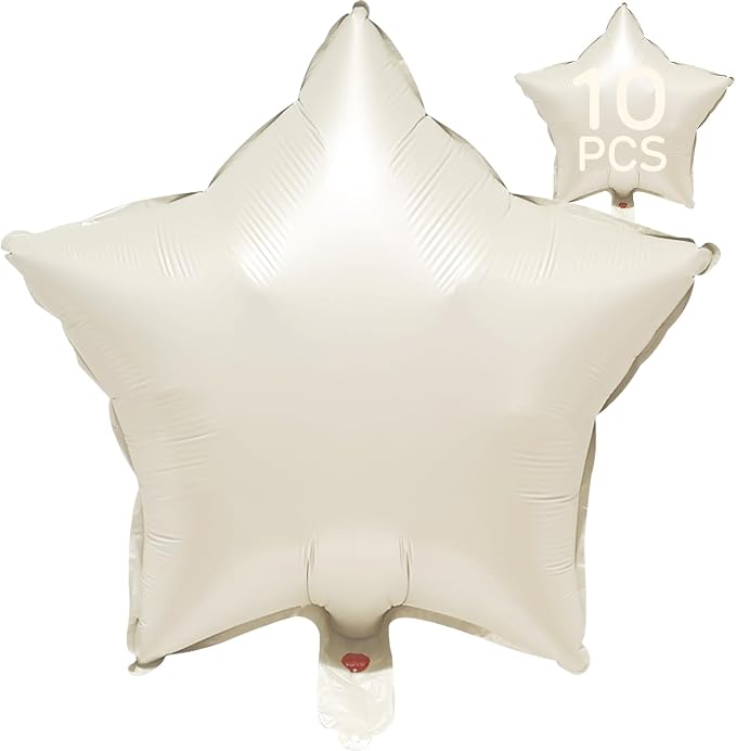 White Sand Star Balloons 18 Inch by VHUWE