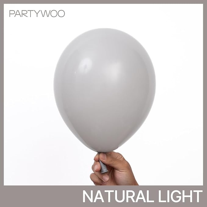PartyWoo Gray Balloons 50pcs Matte Grey Latex Helium Balloons 12 Inch | Baby - Image 2