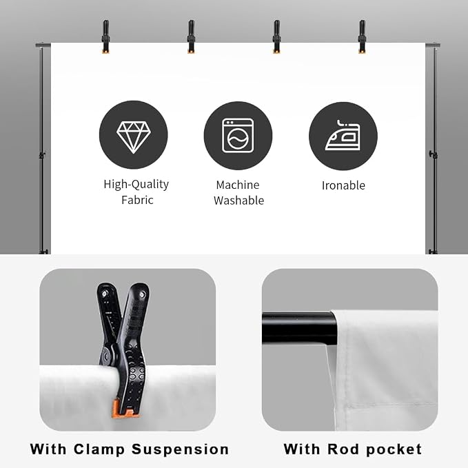10X12ft White Backdrop for Photography, Polyester Background for Photography - Image 4
