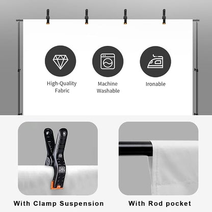10X12ft White Backdrop for Photography, Polyester Background for Photography - Image 4