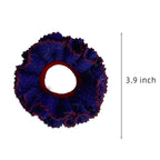 2 Pcs Soft Fabric Scrunchies for Hair,3.9 inch Medium Elastic Hair Ties Ropes Crochet Knit Silky Scrunchie for Women-Light Purple