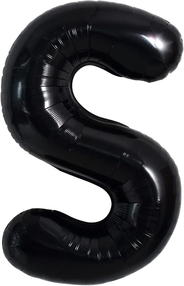 TONIFUL 40 Inch Large Black S Letter Balloon by TONIFUL
