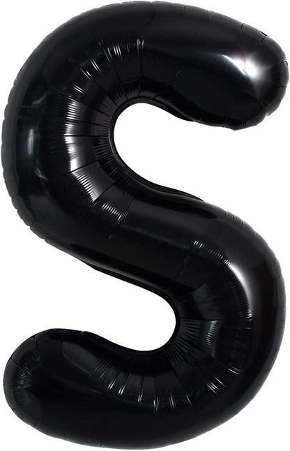TONIFUL 40 Inch Large Black S Letter Balloon by TONIFUL