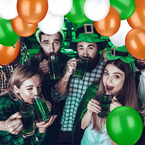 TecUnite 100 Pcs Orange White Green Latex Balloons 13 Inch Colorful Round - Image 6