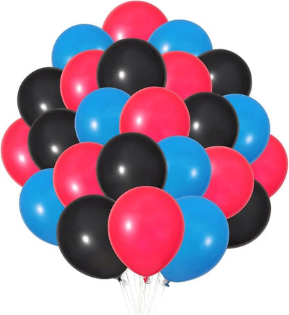 300 Pack Red Black Blue Balloons 100 of each of the 3 colors 12 inch Red Black by ZWZLIULIAN