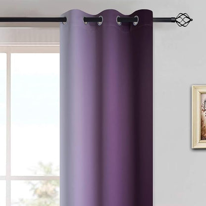 Yakamok Ombre Curtains Purple and Greyish White - Image 3