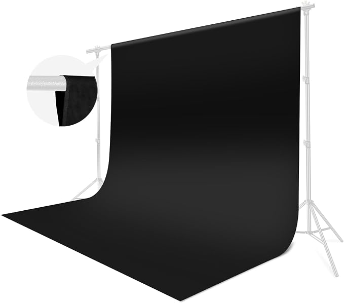 Black Backdrop 10x10ft, Photo Backdrop Curtain by JINSUI