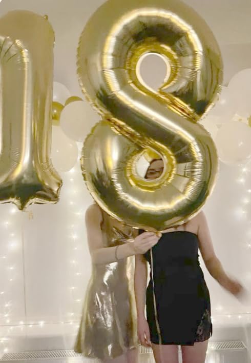 Champagne Gold Number 8 Balloon 40 inch, Balloon numbers party supplies - Image 6