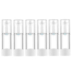 LONGWAY 1 Oz 30ml Clear Airless Cosmetic Cream Pump Bottle Travel Size Dispenser Refillable Containers/Foundation Travel Pump Bottle for Shampoo (Pack of 6)