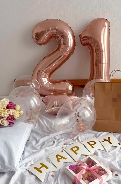 Big 40 Inch Rose Gold 2 Number Balloon Birthday Decoration, Rose Gold Number 2 - Image 6