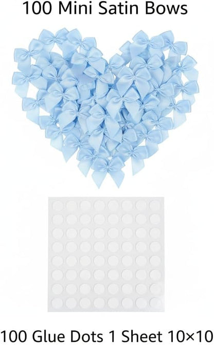 100 Mini Satin Ribbon Bows, Small Bows - Image 3