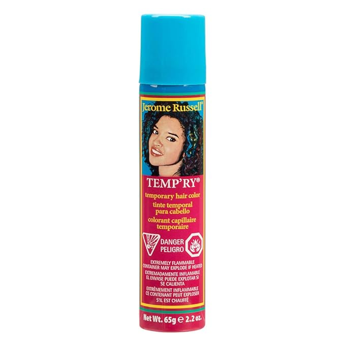Jerome Russell Hair Color Spray, Black - 2.2 oz Intense Spray-On Temporary, Fast-Drying, Non-Sticky, Travel Size Dye for Instant Vivid