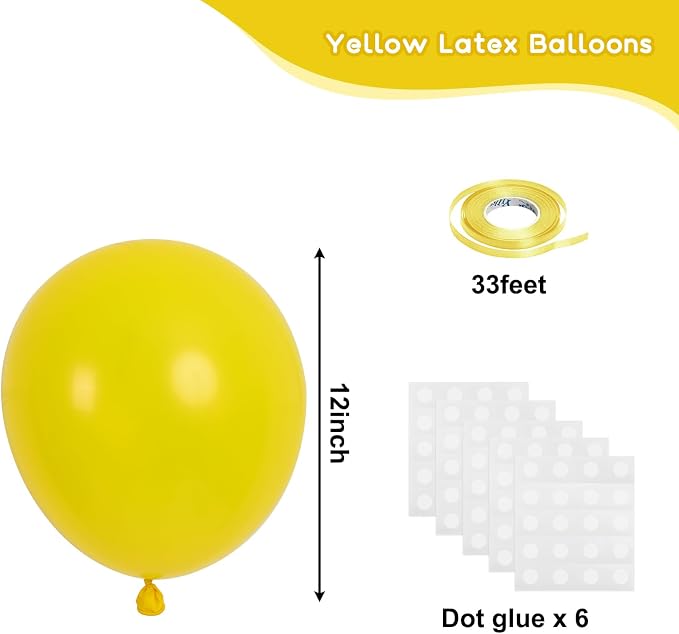 RUBFAC Yellow Balloons 120pcs 12 Inch, 2026 International Football Game Decor - Image 5