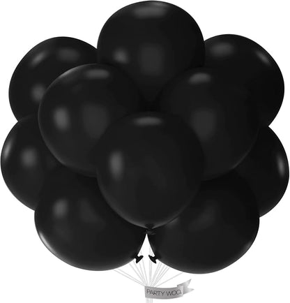 PartyWoo Black Balloons 20pcs Matte Latex Helium Balloons 18 Inch | Baby Shower by PartyWoo