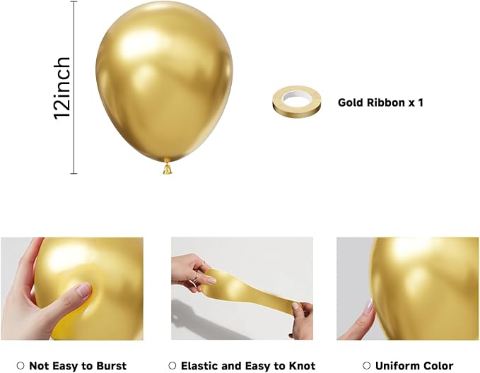 Gold Latex Balloons - Image 2
