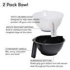 FRAMAR Color Bowl with Cleaner Set – Color Bowls For Hairstylist, Hair Dye Bowl With Brush Cleaner and Rubberized Bottom, Salon Supplies, Salon Essentials – 2 Pack