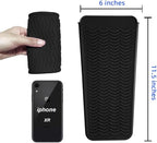 Heat Resistant Silicone Mat Pouch,Hair Styling Tools for Curling Irons, Flat Irons, Hair Straightener, 11.5 * 6 Inches, Food Grade Silicone, Black