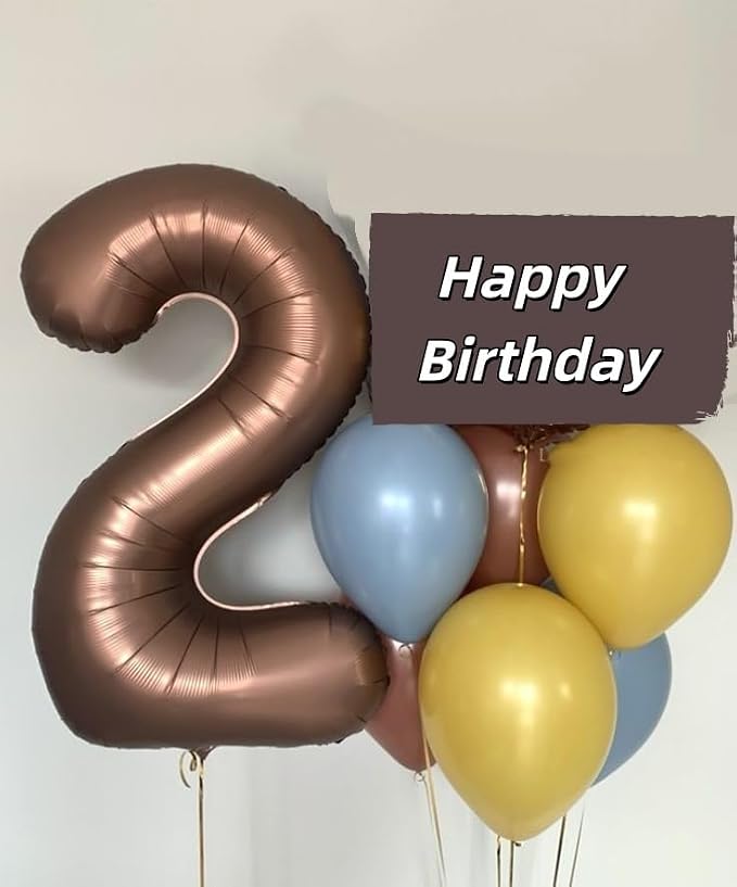 Number 1 Balloons 40 Inch Coffee Brown Balloon - Image 3