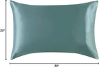 Teal Silk Pillow Cases Queen Made in USA, 100% Mulberry Silk Pillowcase with Hidden Zipper, Premium 22 Momme Cooling Acne Pillowcase, 1 Pack 20"x30" (Queen, Mineral Blue)