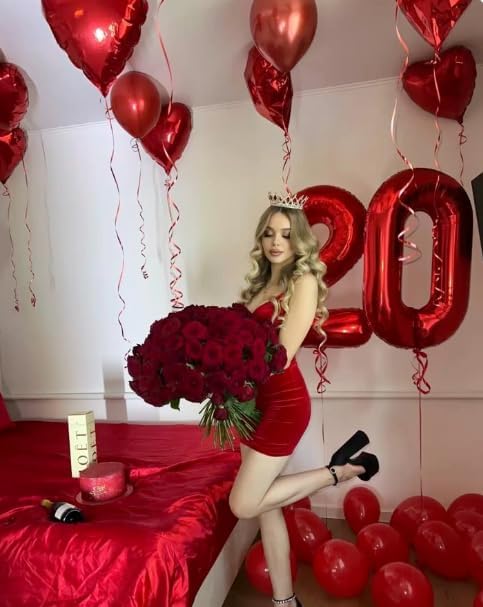 Red Number 1 Balloon 40 inch, Balloon numbers party supplies, deco photo shoot - Image 5