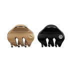 EVITA PERONI Small Hair Clips 2 Pcs Set, Mini Hair Clip for Hair, Little Tiny Claw Clips for Women Girls Half Updo (Caramel Brown, Elegant Black)