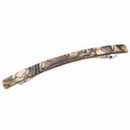 French Amie Long and Thin Large 4" Celluloid Automatic Handmade Hair Clip for Girls Strong Hold No Slip Grip Hair Claw Clips for Women, Made in France (Onyx)