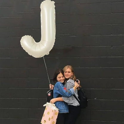 TONIFUL 40 Inch Large Cream White Letter J Balloons Giant Alphabet Letter - Image 5