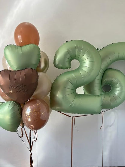 1 Balloon Number 40 Inch Olive Green Balloons - Image 5