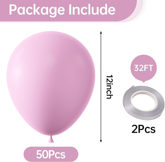12 Inch Light Pink Balloons, Baby Shower, Graduate Party Decorations - Image 2