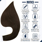 Full Shine Hair Extensions Real Human Hair Invisible Tape in Color Dark Brown 18Inch Straight Seamless Real Remy Skin Weft Tape in Extensions 20Pcs 50Grams Silky Hair Add Volume