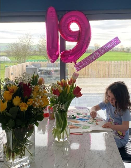 Hot Pink Number 9 Balloon 40 inch, Balloon numbers party supplies, deco photo - Image 6