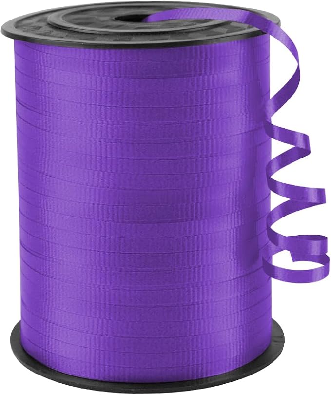 Purple Crimped Curling Ribbon, 1/5" Wide x 500 Yards Christmas Curling Ribbons by KMERLIFE