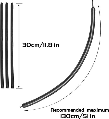 260 Metallic Black Long Balloons - Image 3