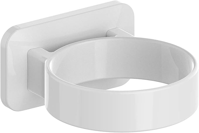 Hair Dryer Holder Wall Mounted, Bathroom Blow Dryer Stand, Self Adhesive Blow Hair Dryer Hanging Loop, Compatible with Most Hair Dryers (White, L 3.7”×W 2.1”×H 4.3”)