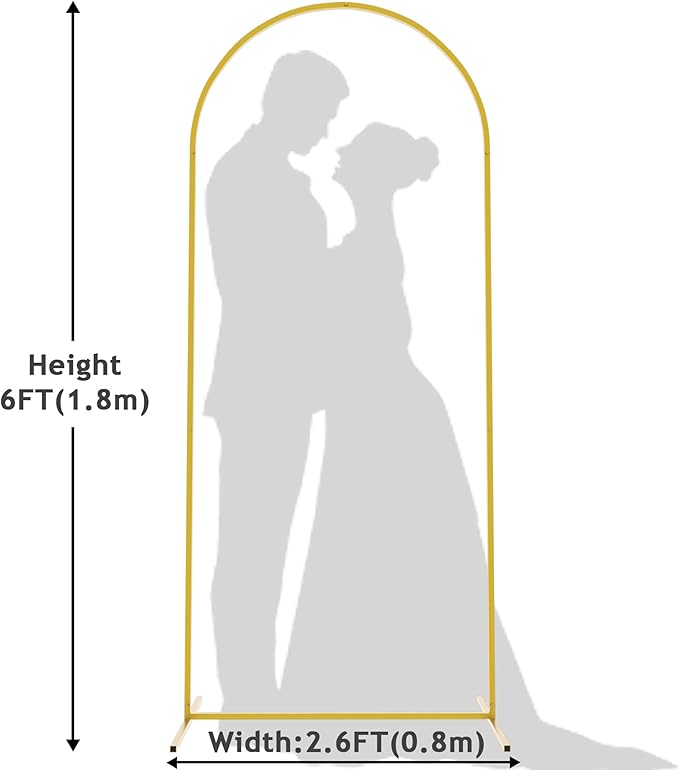 6FT Arch Backdrop Stand Gold Metal Wedding Arch Backdrop Stand | Metal Backdrop - Image 2