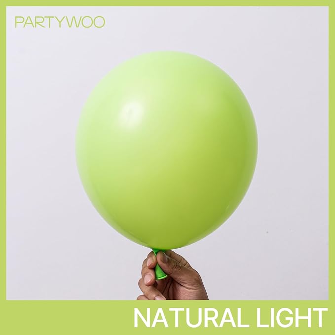PartyWoo Lime Balloons 101pcs Green Light Green Color 12 Inch | Balloons - Image 3
