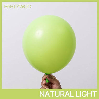 PartyWoo Lime Balloons 101pcs Green Light Green Color 12 Inch | Balloons - Image 3