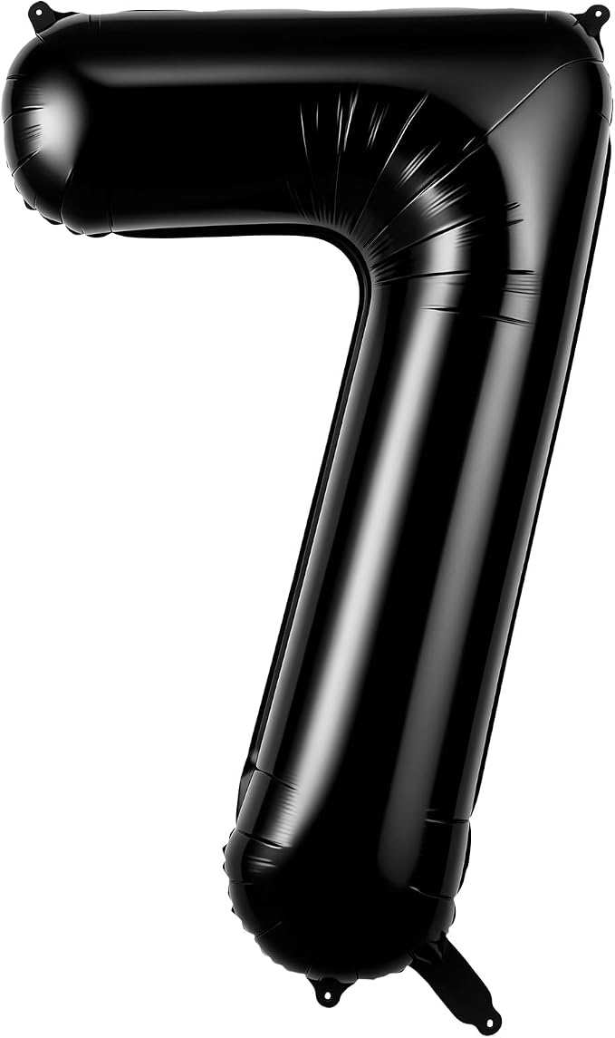 Black Number 7 Balloons 40 Inch Large Foil Balloons, Giant Number Balloon by TOTAFAM