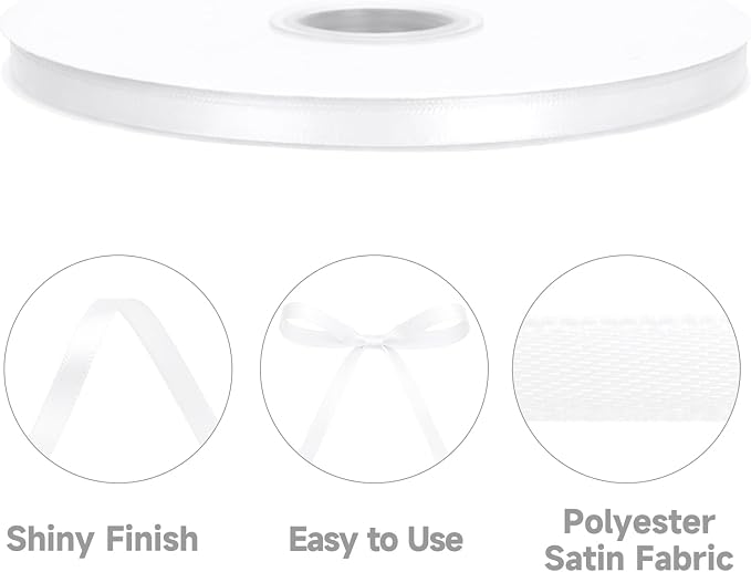 KINGLAKE White Satin Ribbon - Image 3