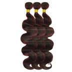 28 30 32 Inch Highlight Human Hair Bundles 99j Body Wave Bundles 2 Tone Black and Red Bundle Niegmeag Double Weft P1b88j Hair Weave