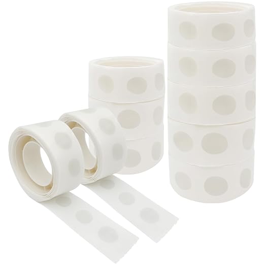 1000-Pack Transparent Adhesive Dots, Double-Sided Removable Glue Points by Unknown