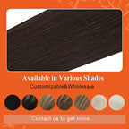Full Shine Seamless Tape in Hair Extensions Human Hair Color 2 Dark Brown 22Inch Ombre Tape in Hair Extensions 20Pcs 50Gram Invisible Hair Extensions Real Human Hair Tape in Add Length