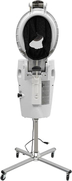 Hair Steamer Professional Hair Salon Steamer with 12 Color Light & Ozone,40-70℃/104-158℉,Hair Steamer with Temperature and Time Adjustment (White)