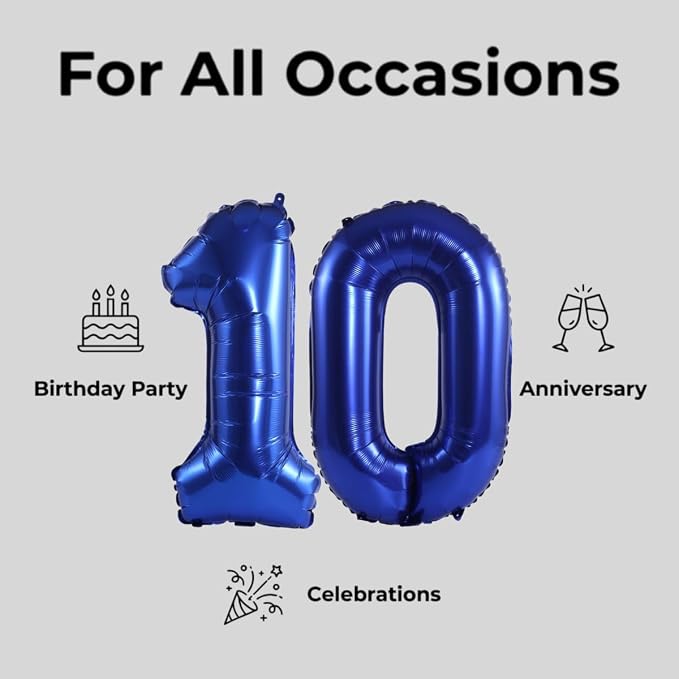 Number 10 Balloon Foil Mylar Balloons - Image 5