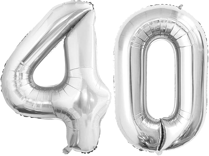 Number 40 Balloons for 40th Birthday Party Decorations, 42 Inch Jumbo Foil by GOER