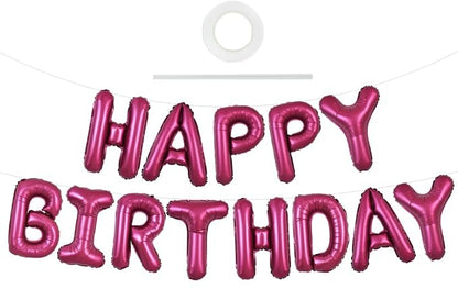 TONIFUL Wine Red Happy Birthday Balloons Banner Decorations by TONIFUL