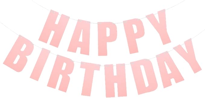 MEETINGU Pink Happy Birthday Banner, Theme Party Decoration Supplies by MEETINGU